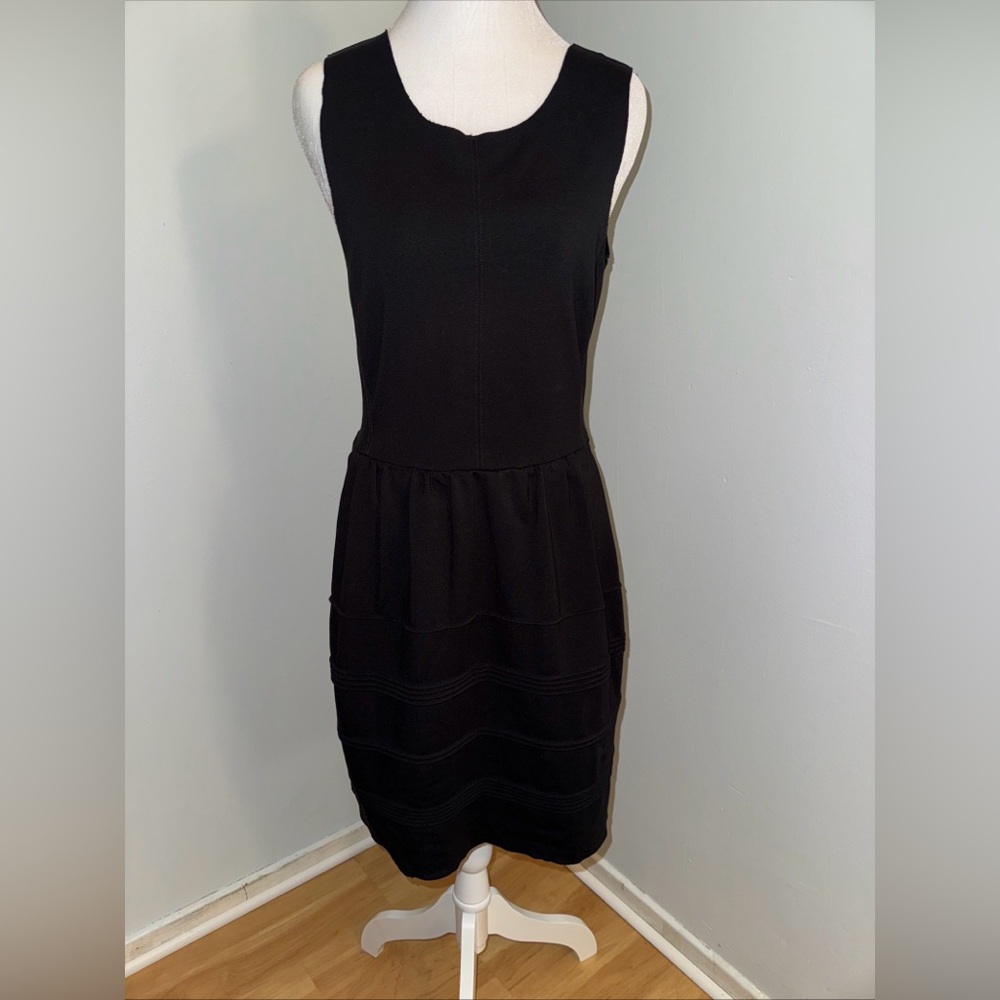 Madewell Black Sleeveless Sheath Midi Dress